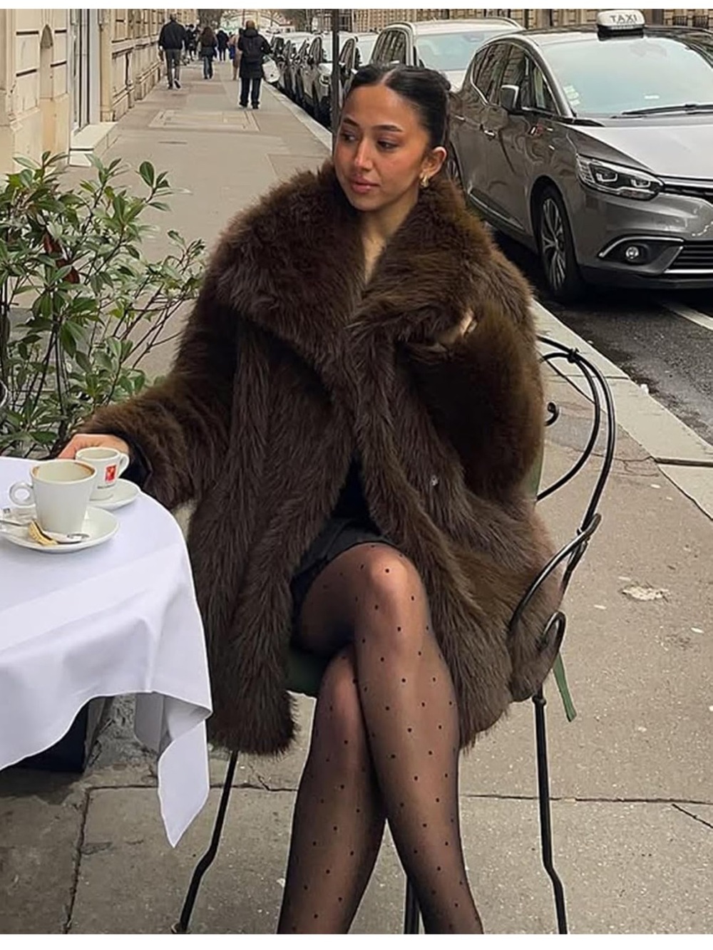 Luxurious Brown Faux Fur Oversized Coat - Women's Jacket & Coat
